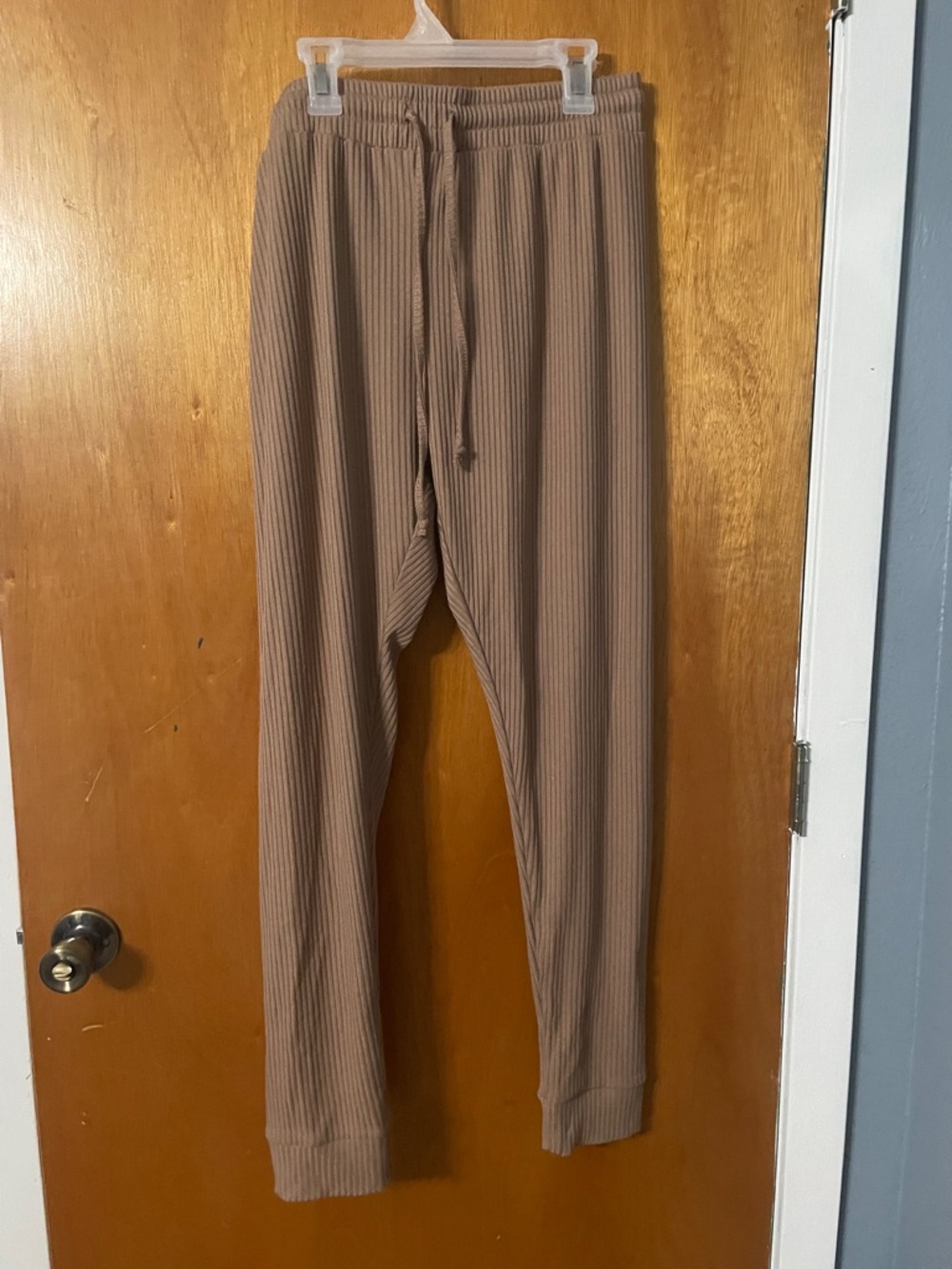 Revamped Ribbed Ankle Joggers - Taupe